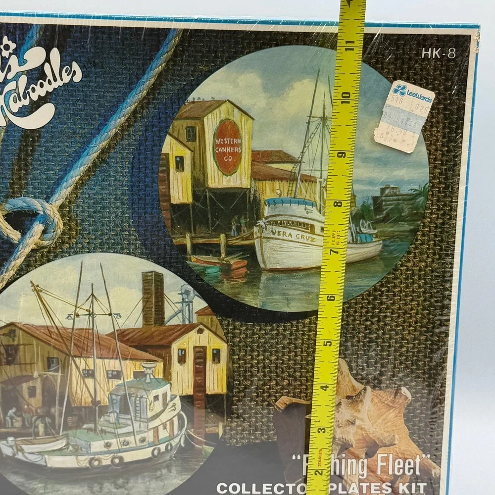 Vintage Hazel Pearson Kaboodles Fishing Fleet Collector Plates Kit HK-8 New
